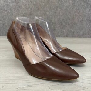 Franco Sarto Frankie Wedge Pumps Womens 11 Brown Leather Pointed Toe